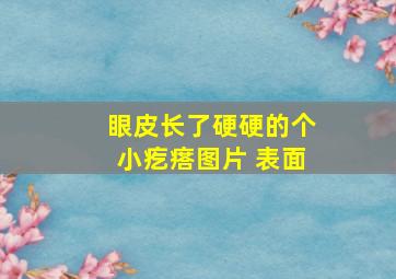 眼皮长了硬硬的个小疙瘩图片 表面